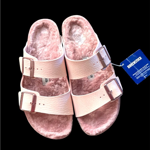 Birkenstock Shoes - Birkenstock Arizona Shearling-Lined Slide Sandal